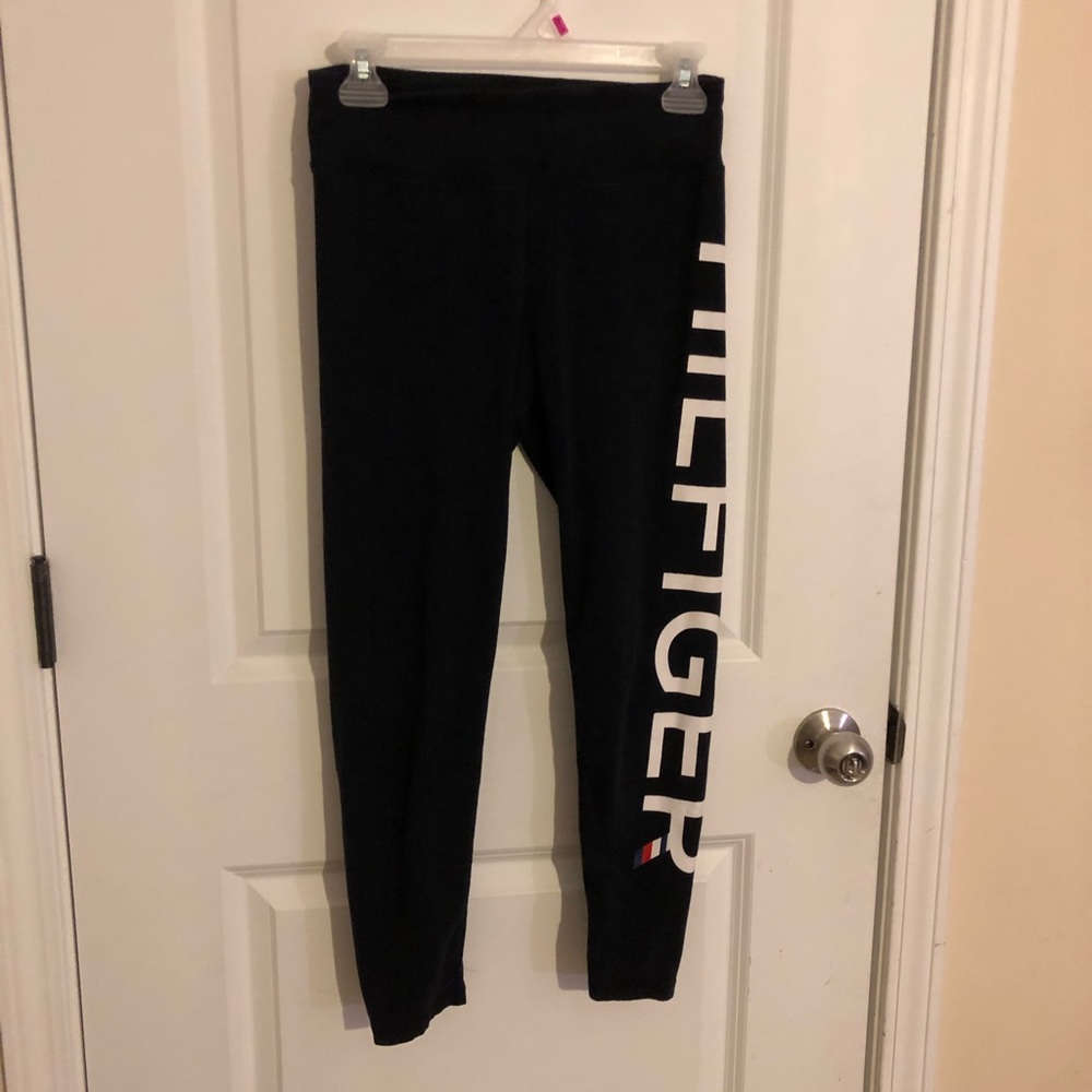 Black Hilfiger Logo Leggings Medium